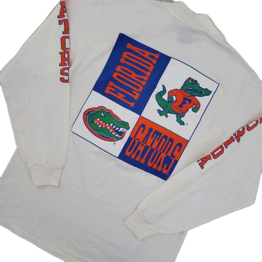 Vintage USA Soffe's Choice White With Florida Gators Mock Long Sleeve T-shirt L